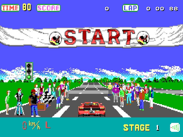 Out Run - DOS game screenshot (1989) by Sega